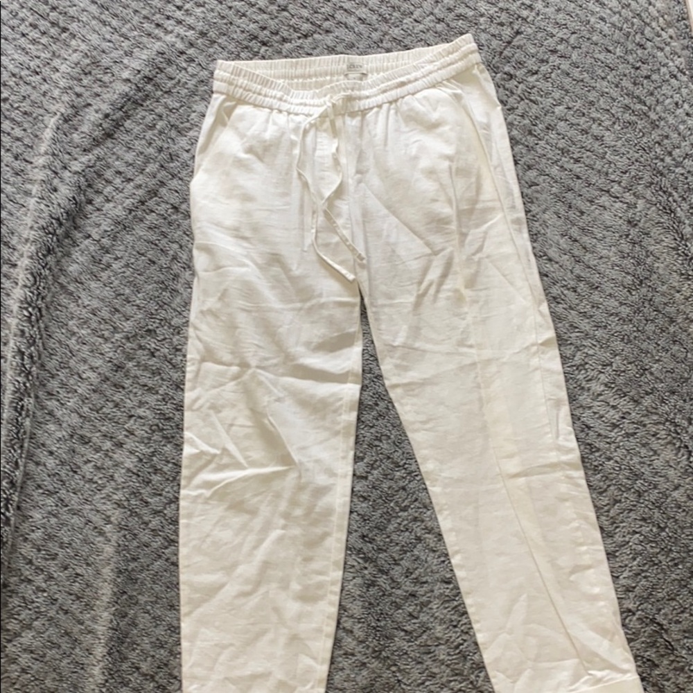 Jcrew white linen pants